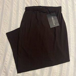 Pretty Little Thing Brown Ribbed Midi Skirt